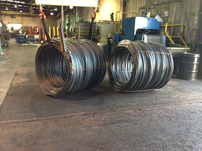 Heavy steel coils resting on our coil pads